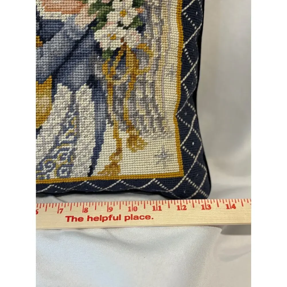 C&F Enterprises Woolen Needlepoint Azure Angel‎ Pillow 14
